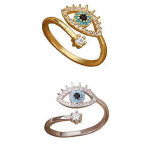 🎯TH อันดับ1🎯แหวนเปิดได้เสริมดวงนำโชค แหวนมงคล ดวงตาปีศาจ เครื่องประดับมือ ไม่มีการซีดจาง/แหวนเปิดได้เสริมดวงนำโชค/แหวน รูปตาชั่วร้ายนําโชค สามารถปรับได้ เครื่องประดับ