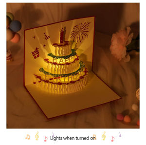 3D Pop Up It Birthday Thank You Cards with Music and Lights Wedding Invitations Greeting Card Valentine Gift Ideas Mini Postcard