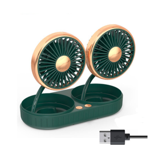 Camping mini silent car fan USB rechargeable wireless telescopic simple dual head electric fan