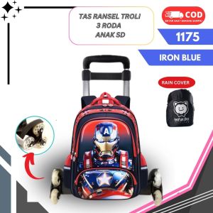 Tas Troli 3 Roda ransel Anak Sekolah  SD Laki laki Untuk Anak Cowok SD 1175
