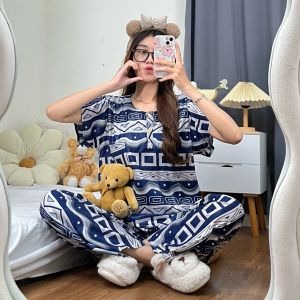 Sapasara - Setelan Baju Tidur Wanita Baby Doll One Set Celana Panjang Kain Rayon LD 110 Busui Friendly Kancing Lembut Nyaman untuk Remaja Etalase 2
