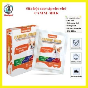 Sữa bột cao cấp cho chó Canine Milk cho chó con chó còi cọc chậm lớn hỗ trợ tiêu hóa xương răng chắc khỏe gói 100g