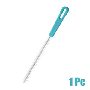 5Pcs Nylon Bottle Cleaning Brush Baby Stainless Steel Long Handle Cleaning Brush Soft Hair Straws Spiral Household Cleaning Tool