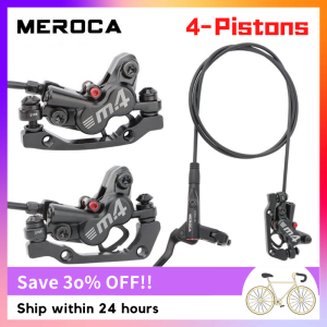 MEROCA M4 MTB Hydraulic Disc Brake 4 Piston With Cooling Full Meatal Pad CNC Tech Mineral Oil For AM Enduro Bicycle E4 ZEE M8120