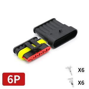 2026 20/50/100Sets AMP Waterproof Connector 1/2/3/4/5/6 Pin 12A IP68 Electrical Automotive Wire Connector Plug Terminals Truck Car