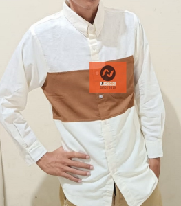 Kemeja Pria 2 Warna Kombinasi Lengan Panjang dan Pendek (Color Combi Shirt) Limited Edition