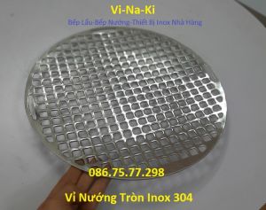 Vỉ nướng đột lỗ tròn inox 304 vỉ nướng chống dính bếp nướng than hoa vỉ nướng than hoa giá rẻ