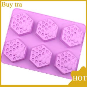 [Buytra] แม่พิมพ์ซิลิโคนทำสบู่3D 6ชิ้นแม่พิมพ์ซิลิโคนรูปผึ้งทำด้วยมือแม่พิมพ์สบู่แฮนด์เมดแบบทำมือแม่พิมพ์เค้กรังผึ้งโฮมเมด