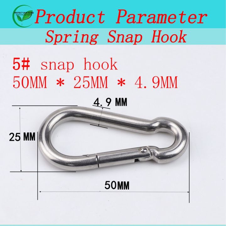 PH STOCK 6 -8mm Heavy duty Spring Snap Link Snap Hook Carabiner Metal ...