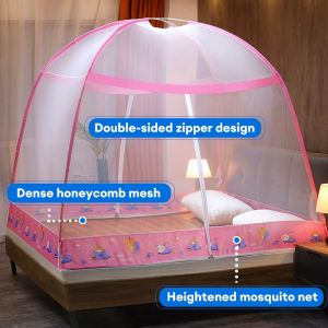 COZY No Installation mosquito net two-way zipper double-wire net yarn foldable 360 degrees anti-mosquito