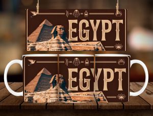 * 1 PC MUG WITH BOX * EGYPT VINTAGE MUG DESIGN 11oz with BOX SOUVINER MUG