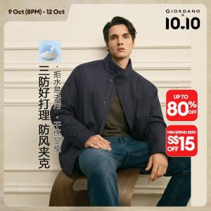 Giordano Men G+ triple-protection stand collar padded jacket Free Shipping 01076696
