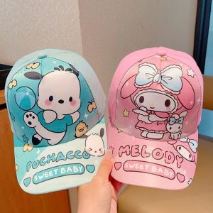 Sanrio Kuromi Outdoor Baseball Caps Kids Childrens Hello Kitty My Melody Cinnamoroll Pattern Students Hat Girls Sunshade Hip Hop Hats for Kid Girl