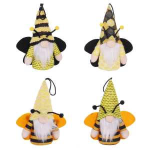 ตุ๊กตาผึ้งแคระเรืองแสงตุ๊กตาหนานุ่มการ์ตูนผึ้งมีปีกของเล่นเรืองแสงนำโชคสำหรับตกแต่งเทศกาลคริสต์มาส