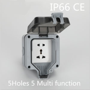 Waterproof Plug IP66 Multi-Function Five Holes Waterproof Outdoor Wall Outlet 16A Standard Electrical Outlet