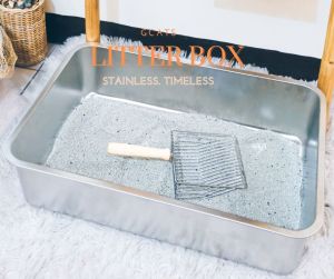 GCATS Stainless Cat Litter Box Large Oversized
