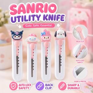 Pisau Pemotong✂️ Sanrio Cutter Knife Stationery Cute Paper Cut School Mini Cartoon Portable Small Cutter
