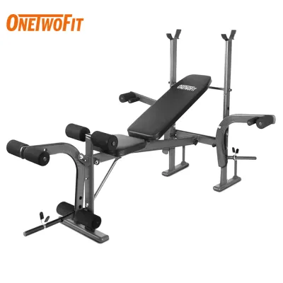 OneTwoFit integrated weightlifting bed multifunctional weightlifting bed bench press barbell bed widened squat rack barbell rack sit-up board