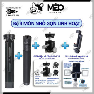 Tripod mini full kim loại gấp gọn thông minh đầu chuyển 1/4 inch tải 5kg Webcam Camera DSLR. Máy chiếu - 919