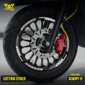 Stiker Cutting Velg Motor honda Scoopy prestis R12 2020 2021 2022 2023 Nyala 12. 