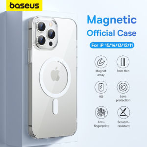 🥇✅SG READY STOCK✅Baseus Magnetic Case and Glass for iPhone 15 Pro Hard PC Clear Case for iPhone 15 Pro Max 15 Plus Wireless Charging Magnet Protective Case