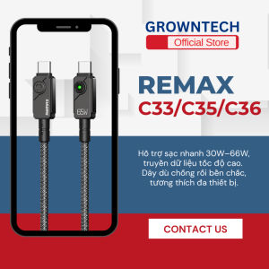Cáp sạc nhanh Remax C33 (Micro)/C35 (Type-C)/C36 (Lightning) dây dù sạc nhanh ổn định bền bỉ chống đứt chống rối  sạc an toàn.