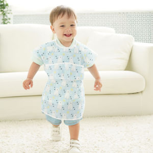 Baby Food Bibs Short Sleeves Feeding Bibs Waterproof Baby Bibs 6-36 Months Toddler Bibs Apron Smock with Top Pocket Bag for Babies/Toddlers/Infants