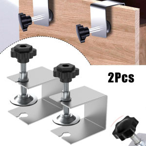 （COD）2Pcs Drawer Front Installation Clamps Adjustable Stainless Steel Drawer Fixing Clips Woodworking Jig