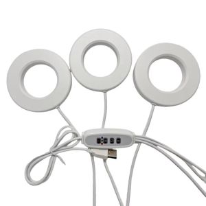 VJ5YE 10 Dimming Levels Hanging LED Plant Light 1/2/3/4 Head Adjustable Under Cabinet Plant Lamp Easy To Install 3/9/12H Timer Ceiling Grow Light Indoor Plants