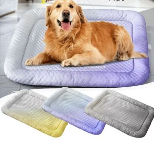 HEFEI Breathable Cooling Pet Cooling Mat Ice Silk Ergonomic Oval Shape Dog Cooling Bed Soft Textured Surface Cat Cooling Cushion for Dogs and Cats