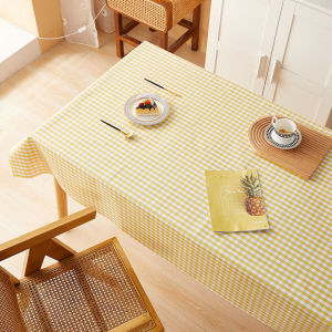Quivlox Waterproof Tablecloth Oil Proof Wipe Clean PVC Checkered Dining Cover Kitchen Mat Desk Protector Taplak