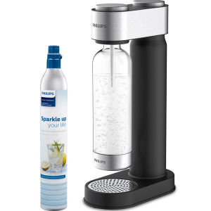 Philips ADD4902WHO/37 Stainless Sparkling Water Maker Soda Maker Machine for Home Carbonating with BPA free PET 1L Carbonating Bottle 60L CO2 Cylinder (Empty) Black