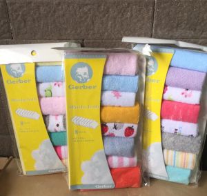 (1แพ็ค8ผืน) Gerber ผ้าเช็ดหน้า ผ้าเช็ดปากเด็ก นุ่ม ละมุนเหมาะกับเบบี้ ผ้าเช็ดปากเด็ก ผ้าเช็ดหน้าเด็ก ผ้าขนหนูผืนเล็ก