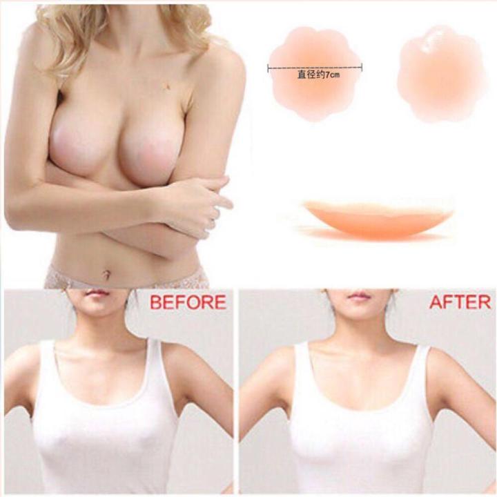 Nipple Covers Silicone Reusable Self Adhesive Bra Pad Pasties Breast ( one  pair )