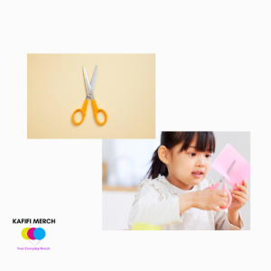 KAFIFI Joy #6 Scissors – Plastic Grip Handle – Random Color – Sharp Cutting Scissors for School & Crafts