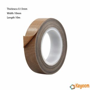 Keyoom ผ้าเทปกันความร้อน สำหรับเครื่องซีล มีกาวในตัว ยาว10เมตร ความหนา 0.13mm High Temperature Tape