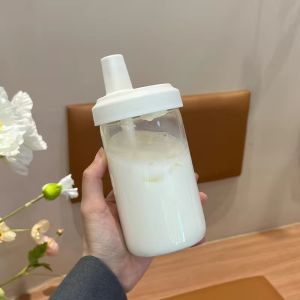 Portable Straw Cup pearl milk tea Drinking Bottles Transparent 500/850ml Large Capacity Water cup