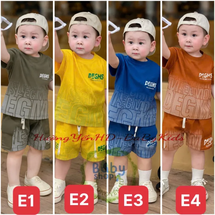 Bộ đồ hè năng động họa tiết DEGM cho bé