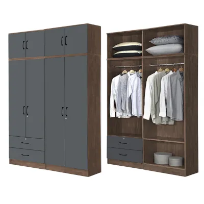 Livingmall BERLIN Series 1/2/3/4/5 Doors Tall Wardrobe with Drawers and Top Cabinet in 6 Colours