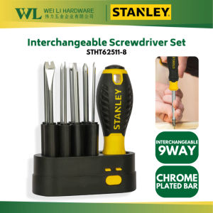 STANLEY Original 9Way Interchangeable Screwdriver Set STHT62511-8 / Skru Driver Set Stanley