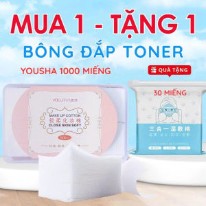 Bông Tẩy Trang Bông Đắp Toner YOUSHA 1000 Miếng Mềm Mịn Thấm Hút Tốt Không Xơ Bông Tặng Kèm 30 Miếng