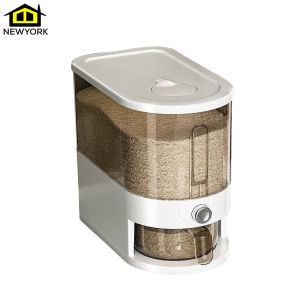 Newyorkbigsale  ถังใส่ข้าวสาร กล่องเก็บข้าวสาร แบบกดได้ จุได้ 5 กก. No.Y2333