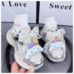 Christmas gifts Halloween New Sanrio Girls Cinnamoroll Casual Shoes Spring Autumn Kawaii Melody Sports Shoes Anime Cartoon Bow Sneakers Lovely Kids Gifts