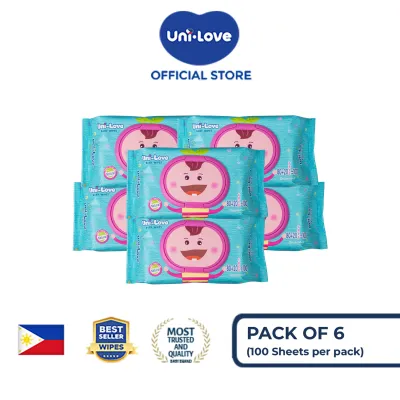 UniLove Unscented Baby Wipes 100s Pack of 6