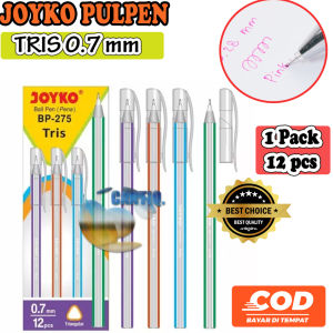 Icantiq Joyko 1 PACK 12 PCS Pulpen Joyko BP - 275 Tris 0.7 mm Pulpen BP 275 Pulpen Tris Joyko Pulpen Joyko Tris Pena Ball Pen Ballpoint Bolpoint Joyko Pulpen