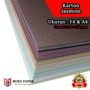 (PER PAK - ISI 20) Karton Jasmine 180 - 200 gsm F4 A4 - by Muro Papier