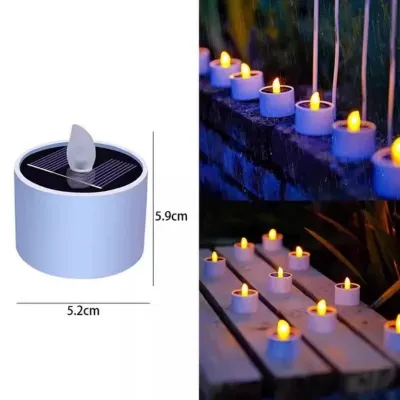 Solar Candle Lights LED Flameless Candle Light Outdoor Waterproof Solar Lamp for Weeding Home Decor