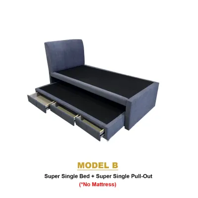 Living Mall Keeva Pull-Out Bed Frame w/ Drawers Single/SSingle - w/ Mattress and PetFriendly Option