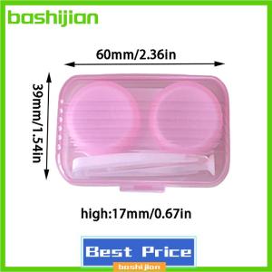 bashijian Liên hệ với ống kính Hộp ngăn chặn rò rỉ ống kính trong suốt bao gồm container liên hệ với ống kính chủ đồng hành hộp chăm sóc hộp di động du lịch