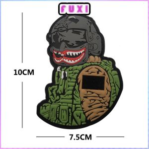 PVC Gum Military Series Warrior Submachine  Gatling Armband Velcro Morale Medal Backpack Stickers Patch